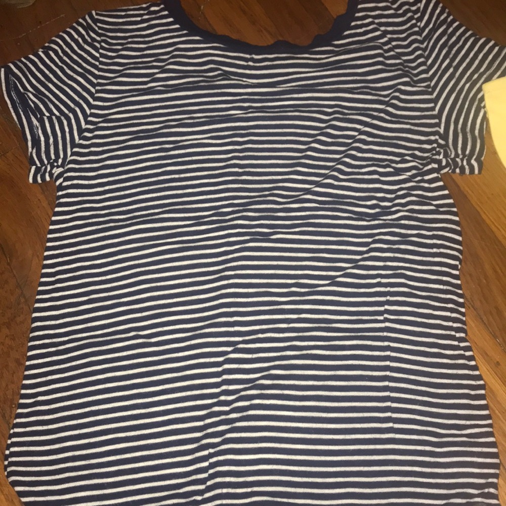navy blue striped tee from american eagle